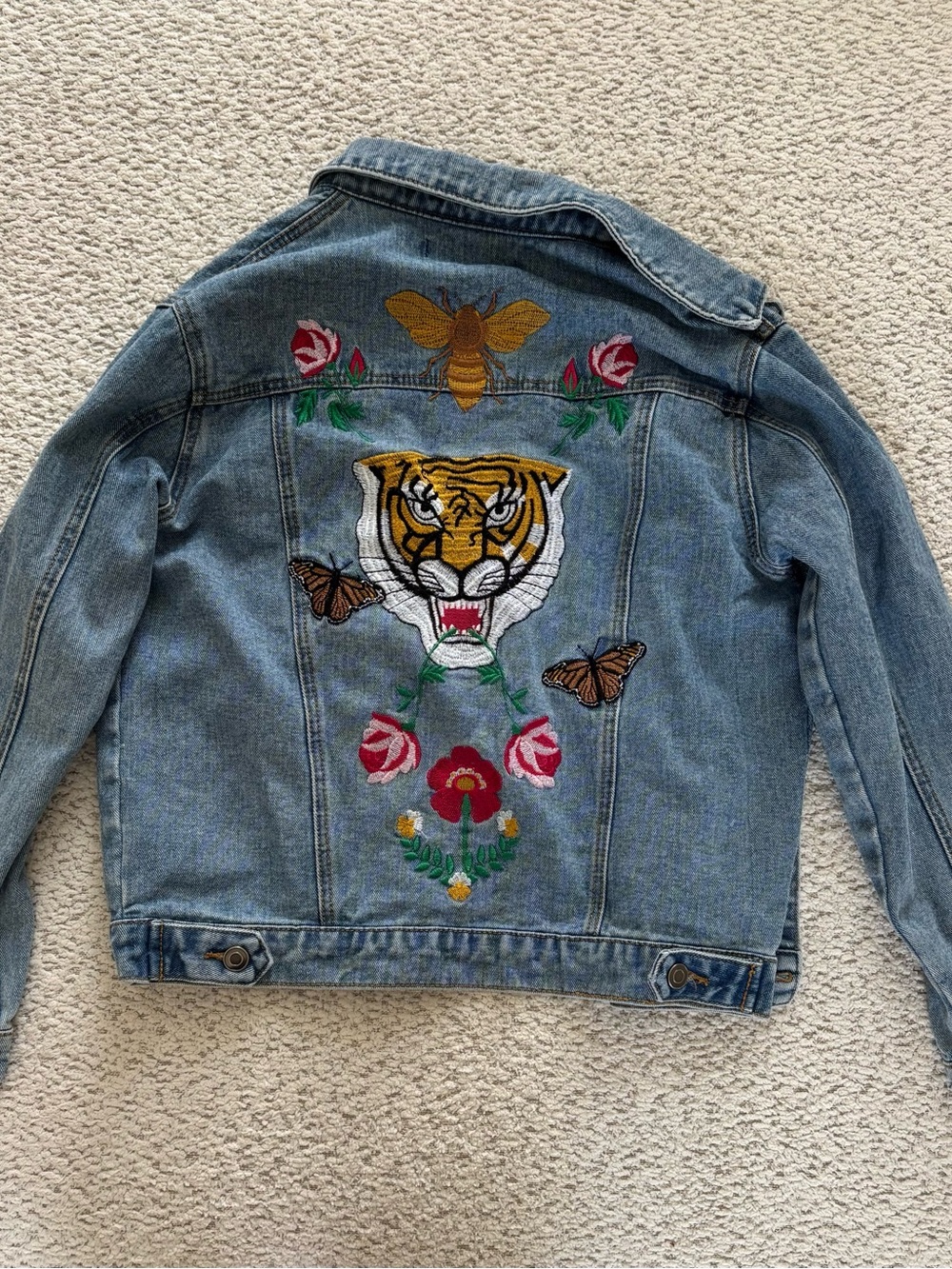 Embroidered Denim Jacket - S